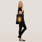 Leo Sun Fire Sign Birth Month Red & Gold Tote Bag (Op model)