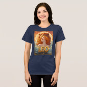 Leo Sun Sign Augustus Leeuw Astrologie Tri-Blend Shirt (Voorkant volledig)