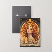 Leo Sun teken astrologie juli augustus verjaardag Button (Voorkant / Achterkant)
