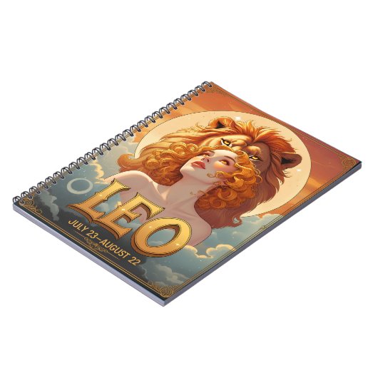 Leo Sun Teken Juli Verjaardag Leeuw Notitieboek (Linkerzijde)