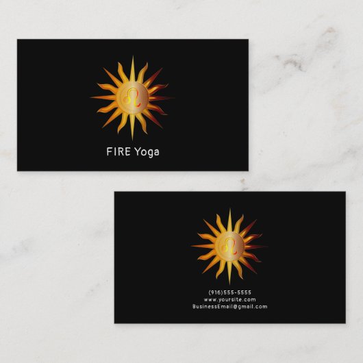 Leo Sun Vuurteken Geboortemaand Rood & Goud Vuur Visitekaartje (Voorkant / Achterkant)