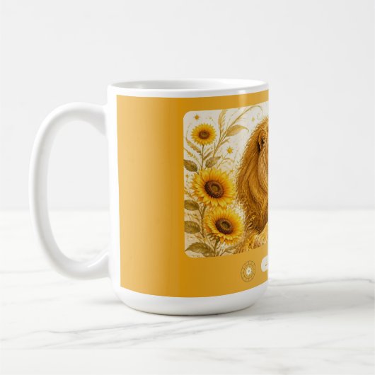 Leo Sunflower Art Nouveau Mok (Links)