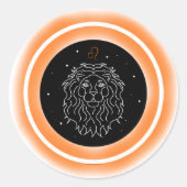 Leo Symbol – Minimal Astrology Emblem Ronde Sticker (Voorkant)