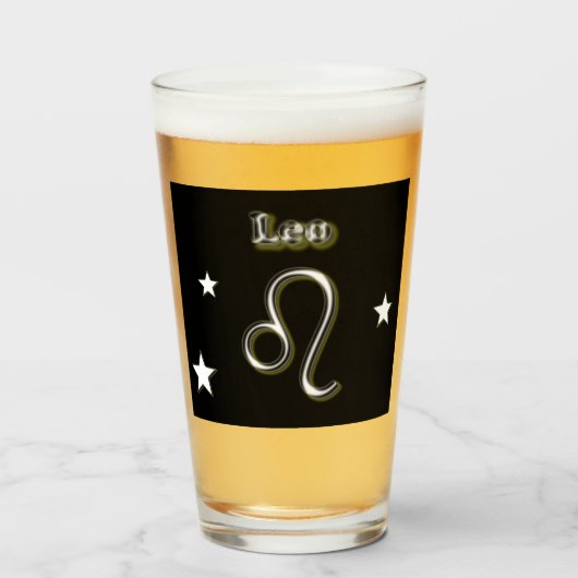 Leo-symbool glas (Voorkant gevuld)