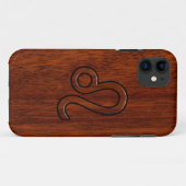 Leo-symbool in Mahogany Wood Style Decor Case-Mate iPhone Case (Achterkant (horizontaal))
