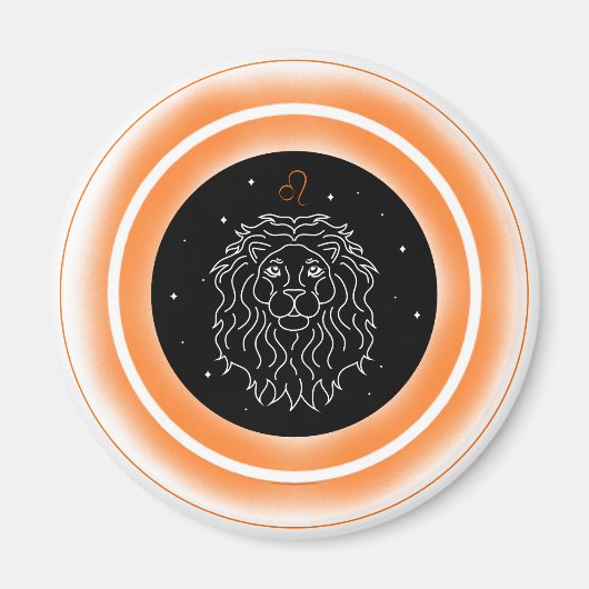 Leo Symbool – Minimaal Astrologie Embleem Magneet (Voorkant)