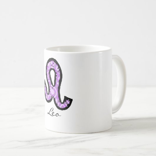 Leo-symbool (stijl 1_paars) mok (Voorkant rechts)