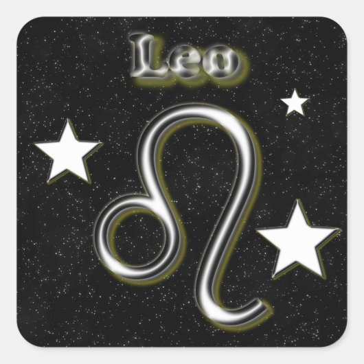 Leo-symbool Vierkante Sticker (Voorkant)