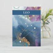 Leo Table Sign Celestial-Waterverf Thema Kaart (Staand voorkant)