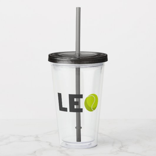 Leo Tennis Acryl Drinkbeker (Voorkant)