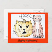 Leo The Cat - Halloween wenskaart Briefkaart (Voorkant / Achterkant)
