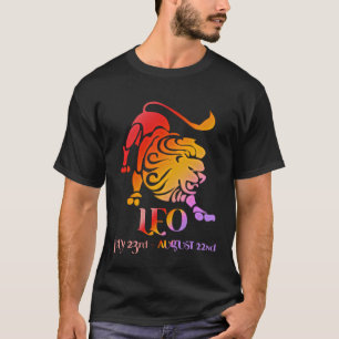 Leo the Lion Astrology Zodiac Red & Oranje T-shirt