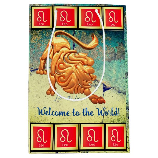 Leo - The Lion Baby (23 juli - 22 augustus) Medium Cadeauzakje (Voorkant)