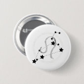 Leo the Lion Black & Silver Constellation zodiac Ronde Button 5,7 Cm (Voorkant /achterkant)