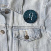 Leo the Lion Black & Silver Constellation zodiac Ronde Button 5,7 Cm (In situ)
