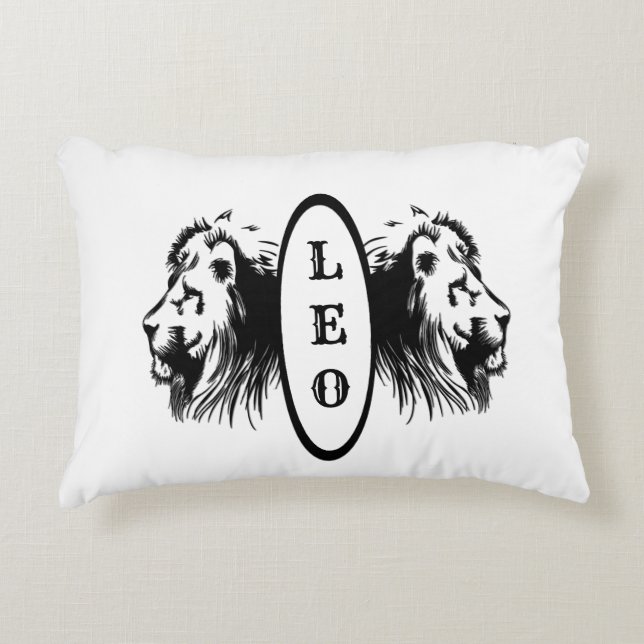 Leo the Lion Bookended Zodiac Accent Kussen (Voorkant)