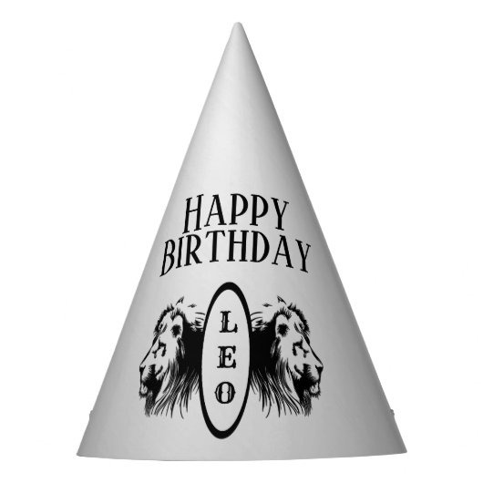 Leo the Lion Bookended Zodiac Feesthoedjes (Voorkant)