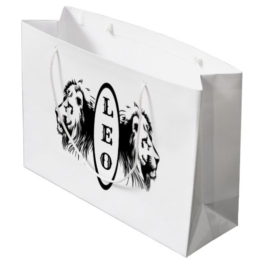 Leo the Lion Bookended Zodiac Groot Cadeauzakje (Achterkant Gekanteld)