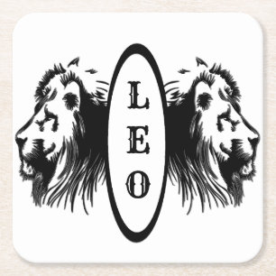 Leo the Lion Bookended Zodiac Kartonnen Onderzetters