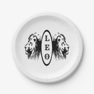 Leo the Lion Bookended Zodiac Papieren Bordje