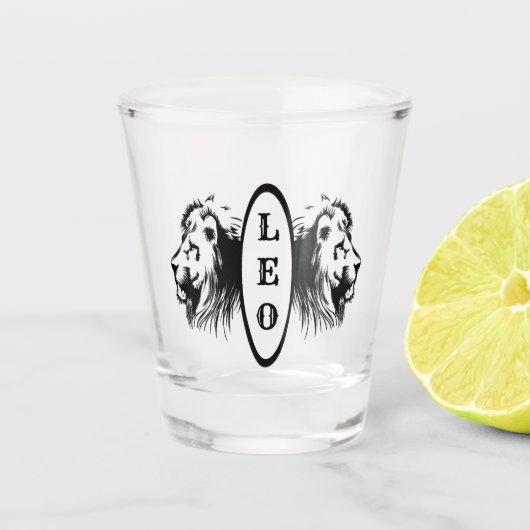 Leo the Lion Bookended Zodiac Shot Glas (Voorkant)