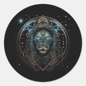 Leo the Lion Ronde Sticker (Voorkant)