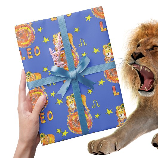 Leo the Lion star sign zodiac August Cadeaupapier