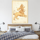 Leo The Lion - teken van het Afbeelding Zodiac Canvas Afdruk (Insitu (Slaapkamer))