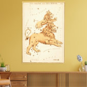 Leo The Lion - teken van het Afbeelding Zodiac Canvas Afdruk (Insitu (Woonkamer))