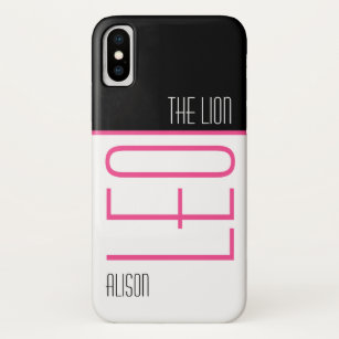 Leo The Lion Typography Name Black Pink Case-Mate iPhone Case