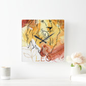 Leo the Lion verjaardagsdierentuin astrologie rood Vierkante Klok (Huis)