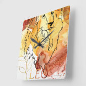 Leo the Lion verjaardagsdierentuin astrologie rood Vierkante Klok (Hoek)