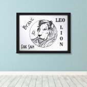 Leo The Lion Zodiac Canvas Afdruk (Insitu (Houten vloer))