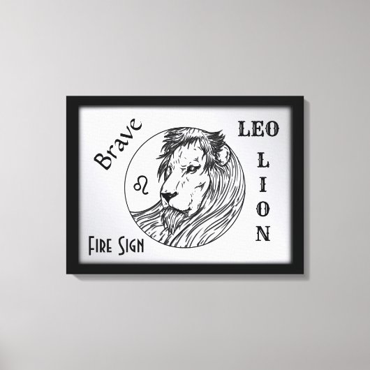 Leo The Lion Zodiac Canvas Afdruk (Voorkant)