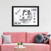 Leo The Lion Zodiac Canvas Afdruk (Insitu (Woonkamer))