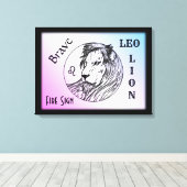 Leo The Lion Zodiac Canvas Afdruk (Insitu (Houten vloer))