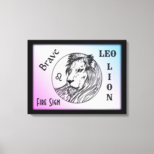 Leo The Lion Zodiac Canvas Afdruk (Voorkant)