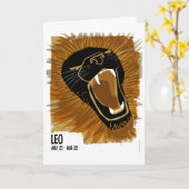 Leo the Lion Zodiac Kaart (Gele Bloem)
