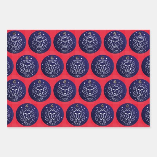 Leo the Lion Zodiac Sign Design Inpakpapier Vel (Voorkant 3)