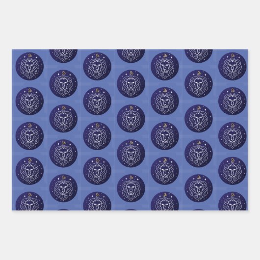 Leo the Lion Zodiac Sign Design Inpakpapier Vel (Voorkant 2)