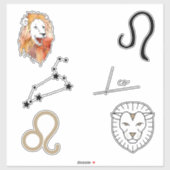 Leo the Lion zodiac verjaardagscastrologie zwart Sticker (Vel)