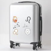 Leo the Lion zodiac verjaardagscastrologie zwart Sticker (Koffer)