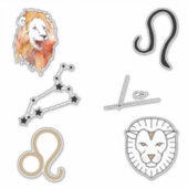 Leo the Lion zodiac verjaardagscastrologie zwart Sticker (Voorkant)