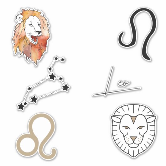 Leo the Lion zodiac verjaardagscastrologie zwart Sticker (Voorkant)
