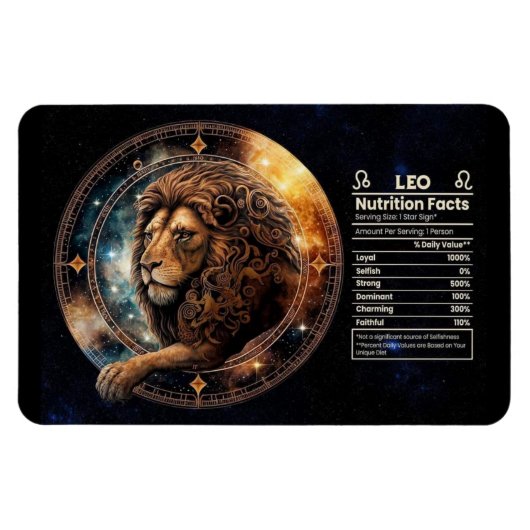 Leo-thema voedingswaarde magneet (Horizontaal)