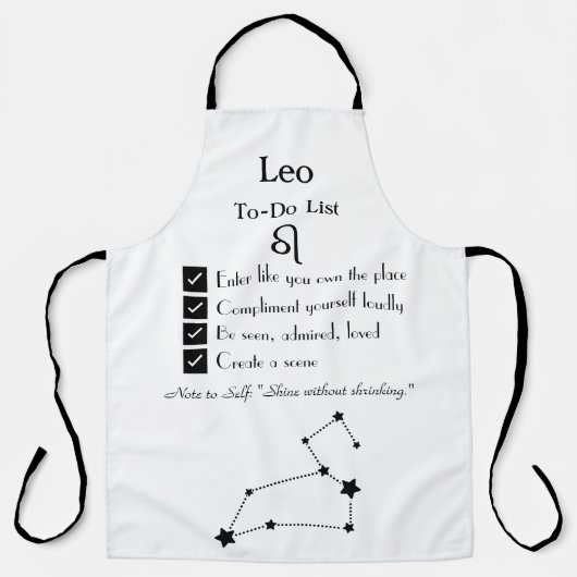 Leo – To-do lijst Schort (Voorkant)