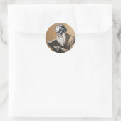 Leo Tolstoj Portret - Gouden Illustratie Ronde Sticker (Tas)