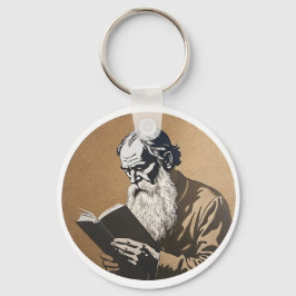 Leo Tolstoj Portret - Gouden Illustratie Sleutelhanger