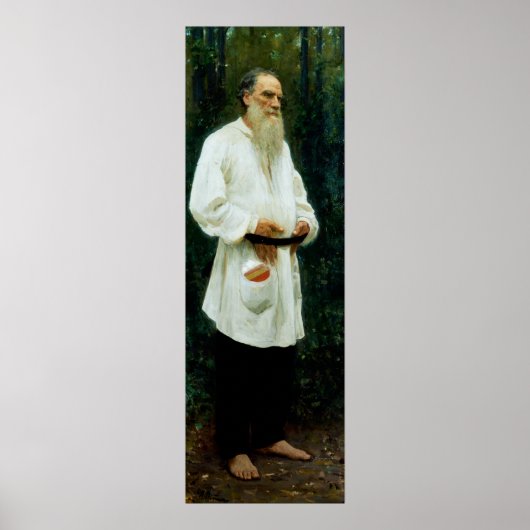 Leo Tolstoy Barefoot van Ilya Repin Poster (Voorkant)