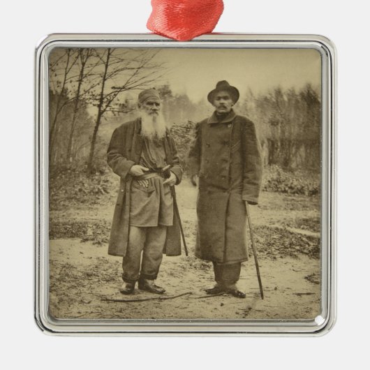 Leo Tolstoy en de auteur Maxim Gorky Metalen Ornament (Voorkant)